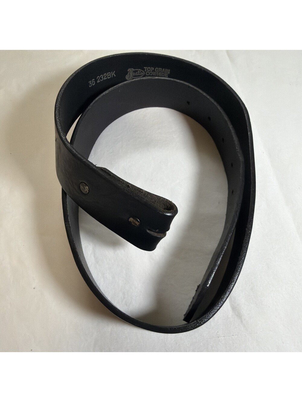 Justin Leather Belt Mens 36 Genuine USA Made Black 232 BK Top Grain leather